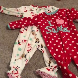 Girls One Piece Fleece Christmas PJ’s